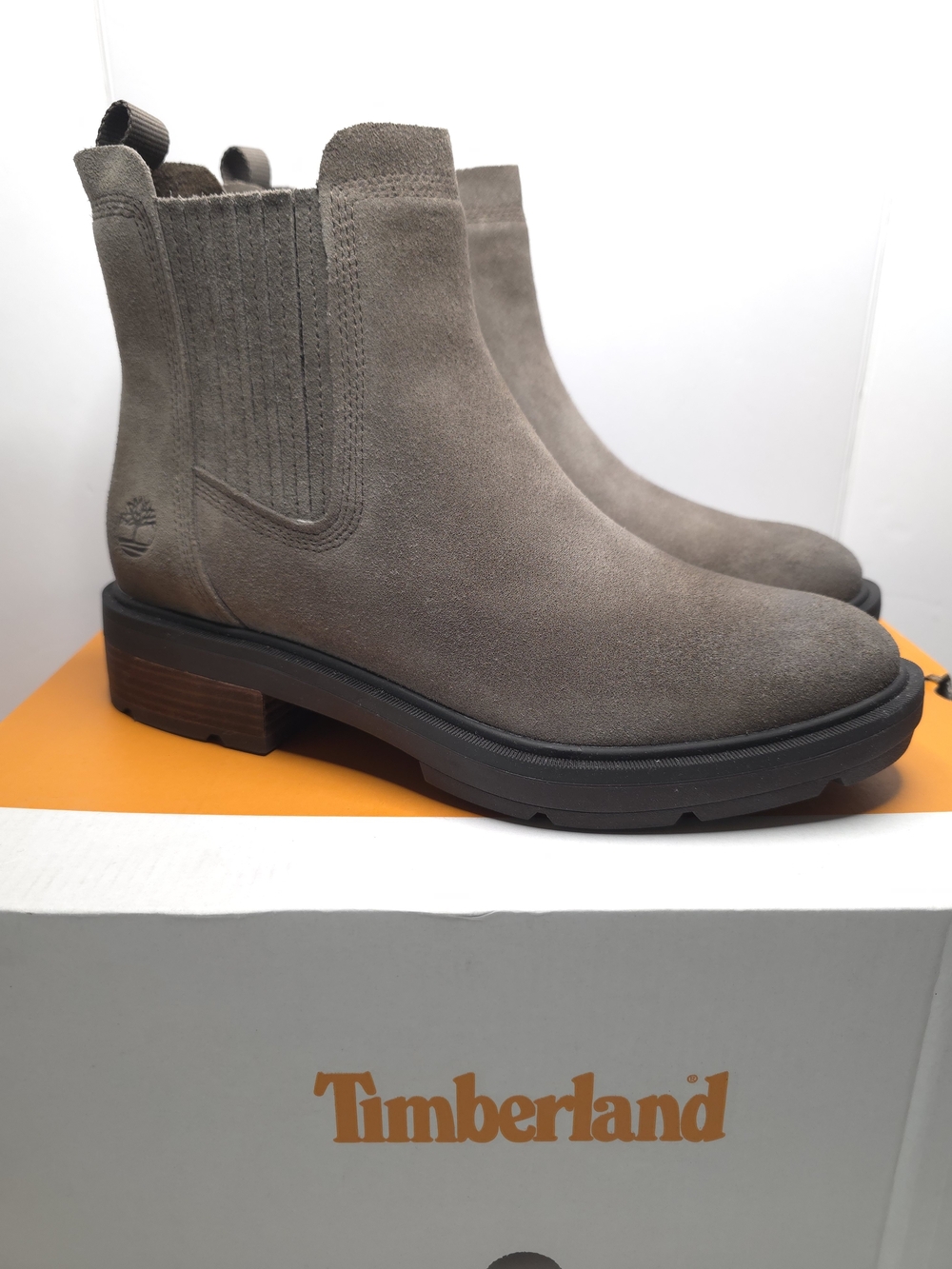 Timberland Womens Size 9 Brimfield Mid Chelsea Brown Suede Leather Boots